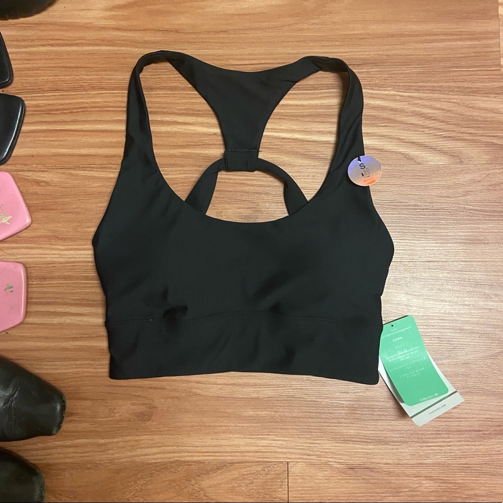 NWT F21 Black Criss-Cross Back Sports Bra